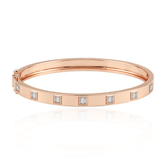 Thick Diamond Baguette Bangle