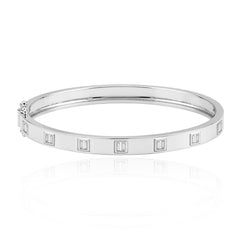 Thick Diamond Baguette Bangle