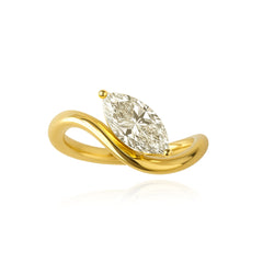 Thin Stackable Solitaire Diamond Dome Ring