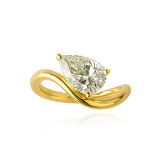 Thin Stackable Solitaire Diamond Dome Ring