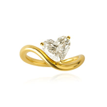 Load image into Gallery viewer, Thin Stackable Solitaire Diamond Dome Ring
