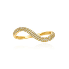 Load image into Gallery viewer, Thin Stackable Pave Dome Ring
