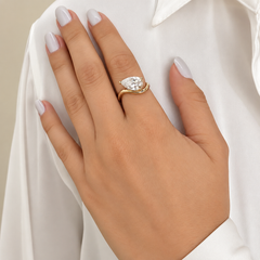Thin Stackable Solitaire Diamond Dome Ring