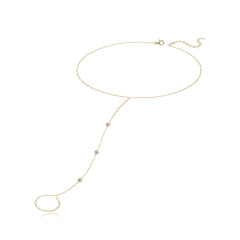 Three Bezel Diamond Hand Chain