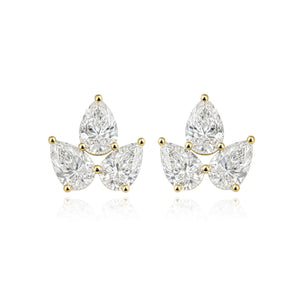 Three Lab Pear Studs