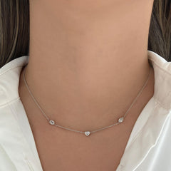 Three Multi Shape Solitaire Diamond Necklace
