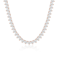 Three Prong Tennis Necklace