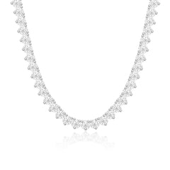 Three Prong Tennis Necklace