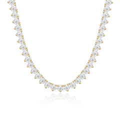 Three Prong Tennis Necklace