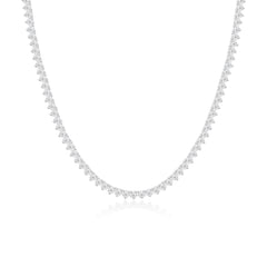 Three Prong Tennis Necklace
