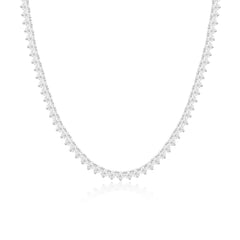 Three Prong Tennis Necklace