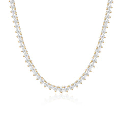 Three Prong Tennis Necklace