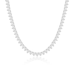 Three Prong Tennis Necklace