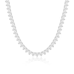Three Prong Tennis Necklace