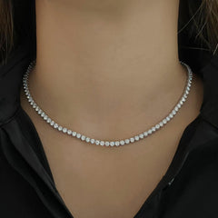 Three Prong Tennis Necklace