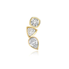 Three Lab Diamond Crawler Earring