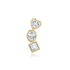 Three Lab Diamond Crawler Earring