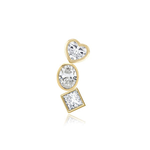 Three Diamond Climber Earring