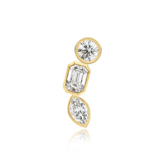 Three Lab Diamond Crawler Earring
