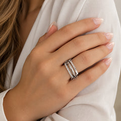 Three Interlocking Stacked Ring