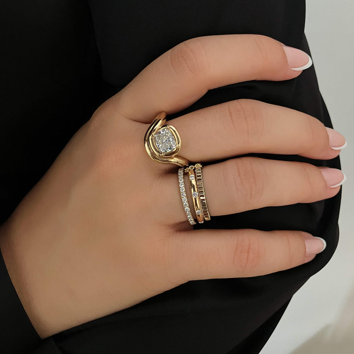 Three Interlocking Stacked Ring – Alev Jewelry