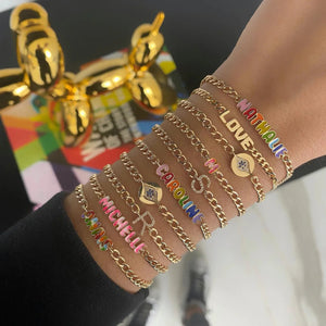 Rainbow Cuban Name Bracelet