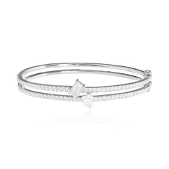 Two Disorganized Diamond Double Row Bangle