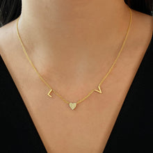 Load image into Gallery viewer, Mini Initials and Pave Charm Necklace
