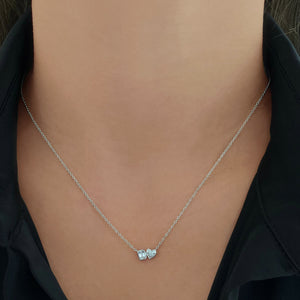 Two Small Diamond Bezel Necklace