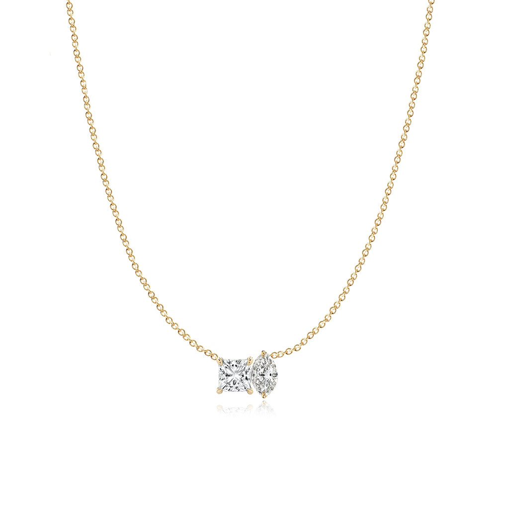 Two Lab Diamond Necklace 2CT