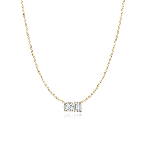 Two Lab Diamond Necklace 2CT