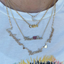 Load image into Gallery viewer, Two Pave Names and Pave Charm Necklace
