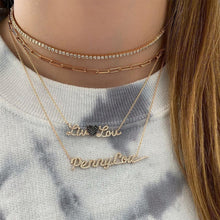 Load image into Gallery viewer, Two Pave Names and Pave Charm Necklace
