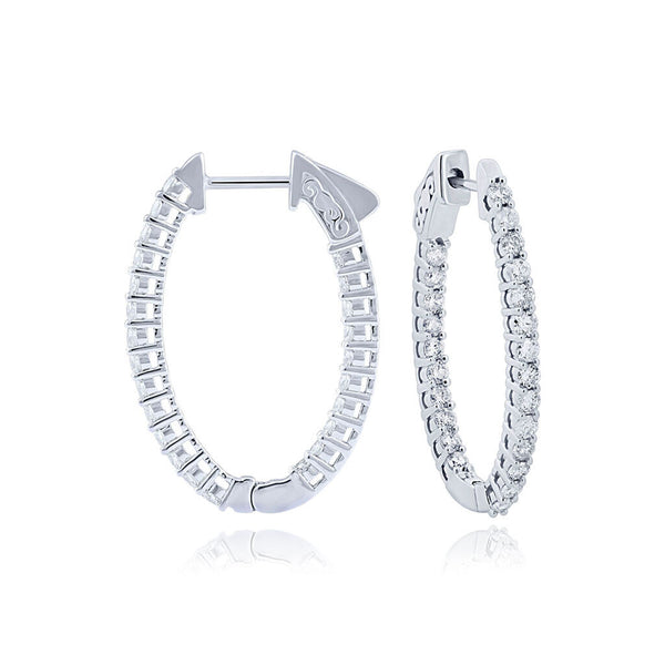 Oval Lab Diamond Hoops
