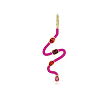 Load image into Gallery viewer, Wiggly Enamel Multi Gemstones Charm
