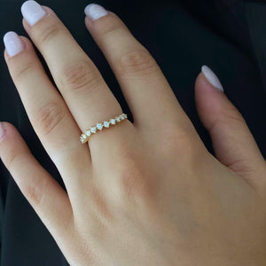 Wavy Four Prong Round Diamond Ring