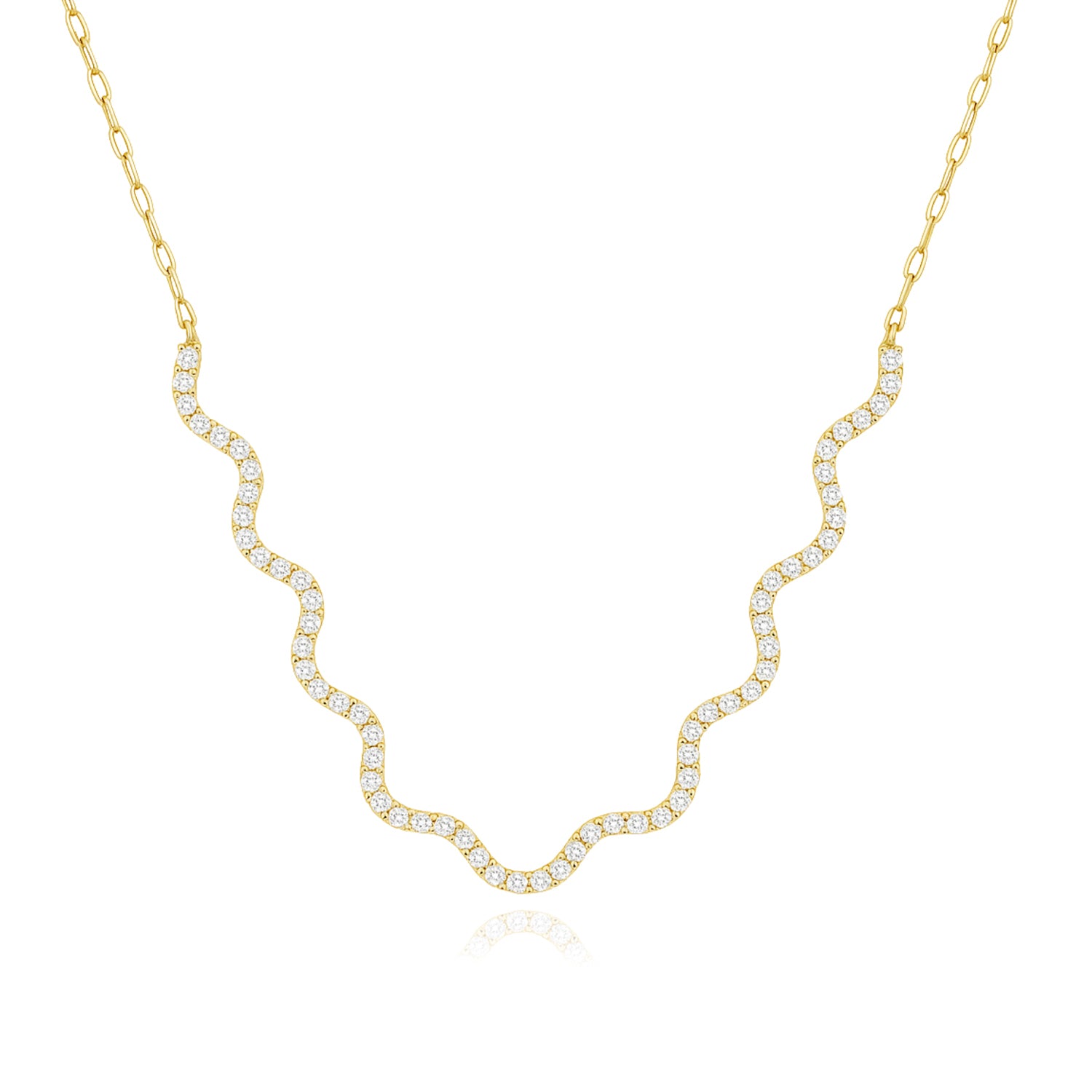 Wavy Lab Diamond Tennis Necklace