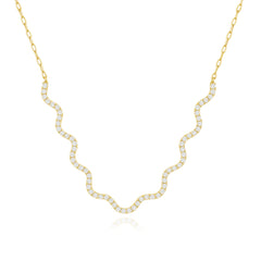Wavy Lab Diamond Tennis Necklace