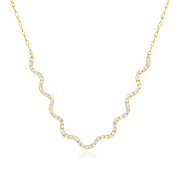 Wavy Lab Diamond Tennis Necklace