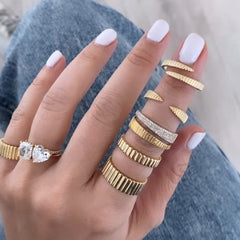 Fluted Swirl Gold Ring