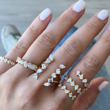 Load image into Gallery viewer, Multi Shape Diamond Open Ring
