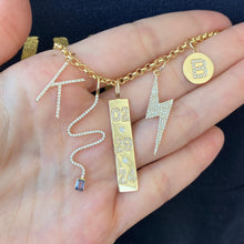 Load image into Gallery viewer, Pave Initial Round Plate Charm
