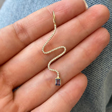 Load image into Gallery viewer, Wiggly Pave Solitaire Gemstone Charm
