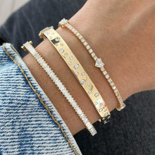 Load image into Gallery viewer, Scattered Diamonds Gold Bangle
