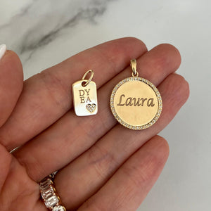 Round Pave Plate Charm