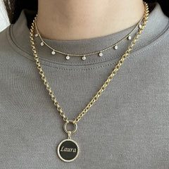 Round Pave Plate Charm