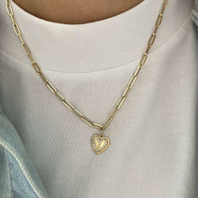 Load image into Gallery viewer, Small Fluted Pave Outline Heart Charm
