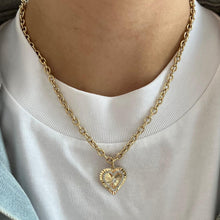 Load image into Gallery viewer, Fluted Heart Center Diamond Charm
