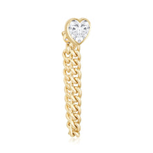Load image into Gallery viewer, White Topaz Bezel Cuban Chain Gold Earring
