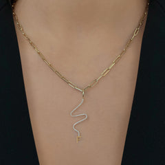 Wiggly Pave Gold Initial Charm